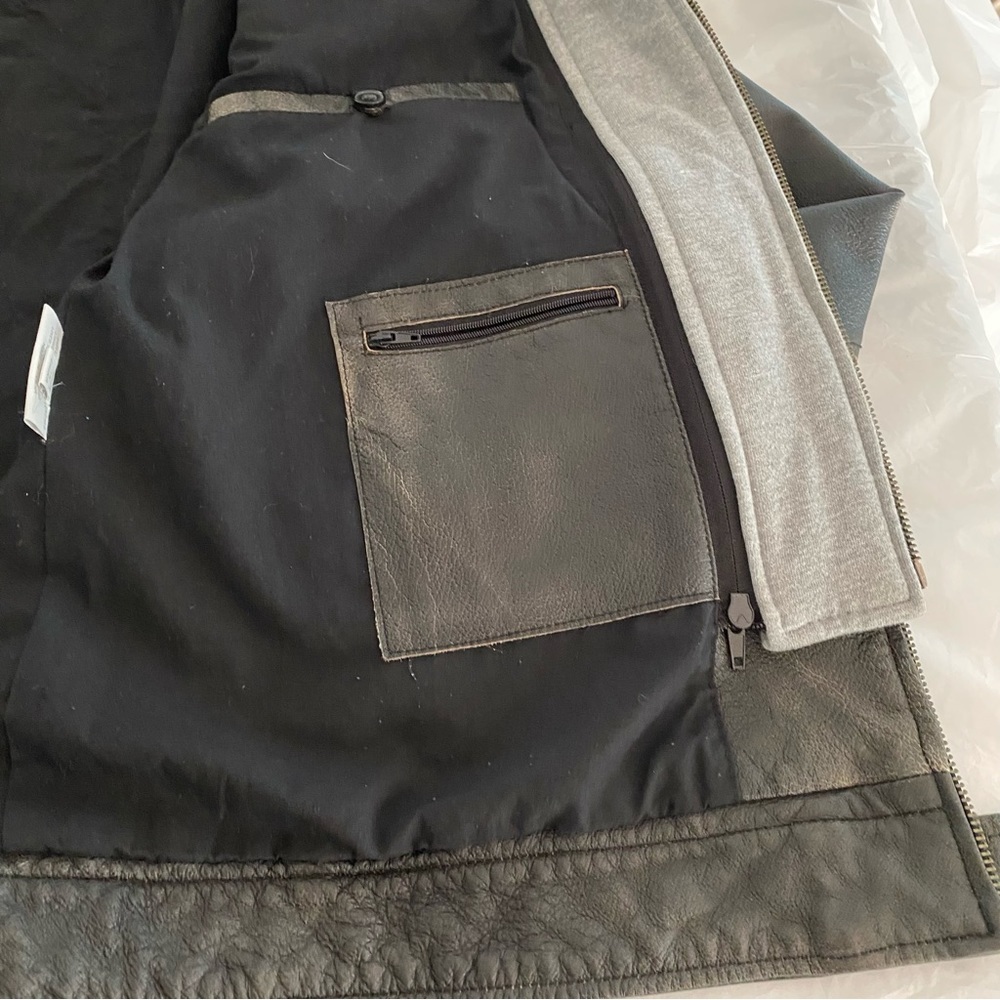 Vintage Leather Biker jacket Black SZ. L  NWOT - Picture 14 of 15